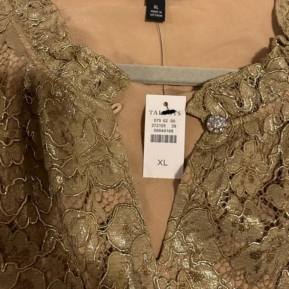 Talbots gold lace top, XL, NWT - Picture 6 of 12